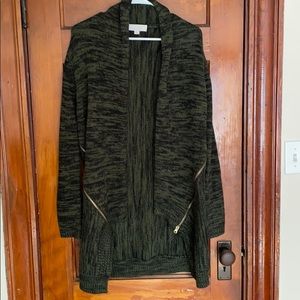 Long Asymmetrical Sweater with Side Zip Detail